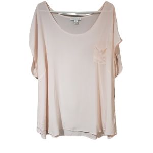 Coldwater Creek Silk Pale Pink Cap Sleeve